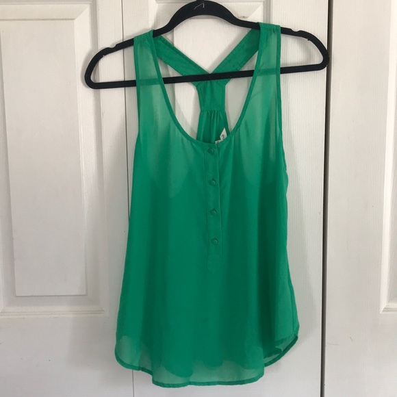 GREEN BACKLESS BLOUSE - Picture 1 of 4
